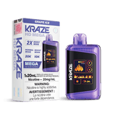 Kraze HD Mega - Grape Ice Disposable Vape available on Canada online vape shop